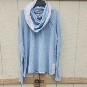 Free People Beach Oversized Boho Cowl Neck Pullover Cotton Ecocore Medium Large